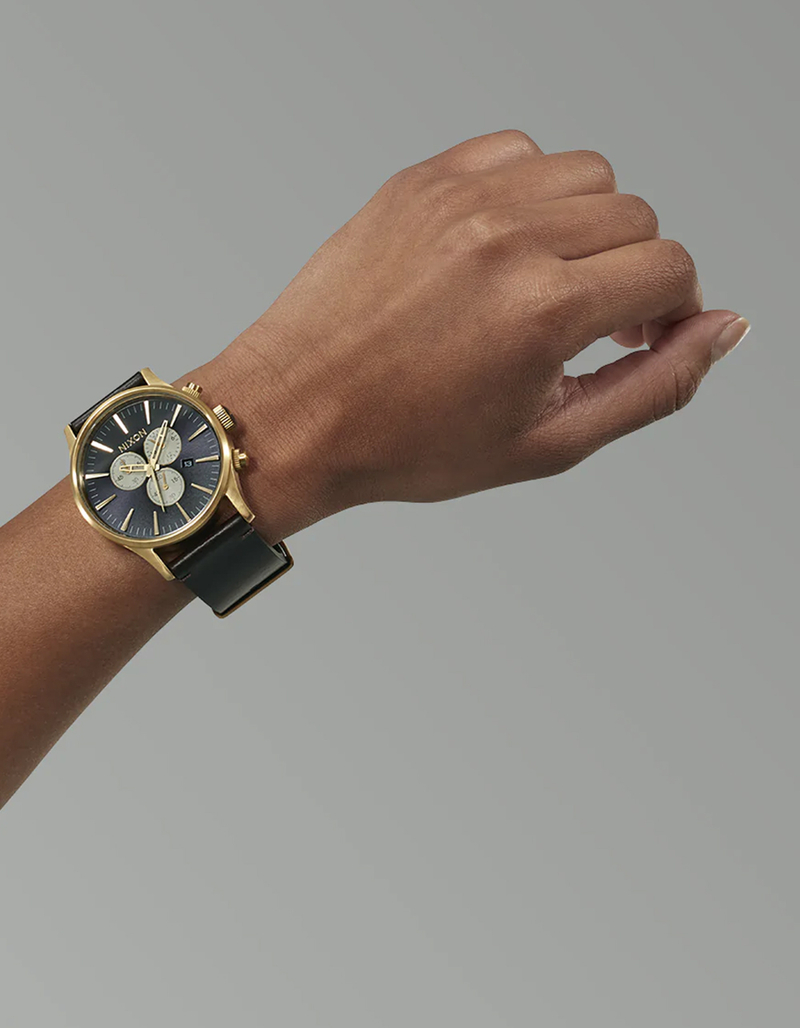 NIXON Sentry Chrono Leather Watch image number 3
