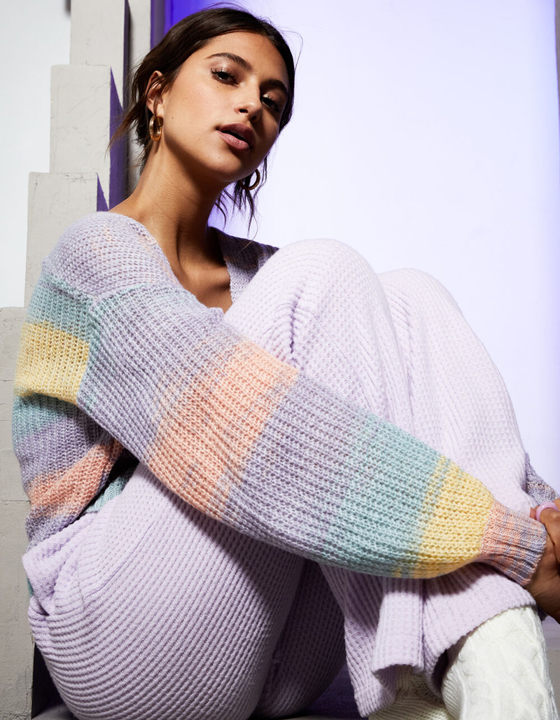 FULL TILT Womens Rainbow Cardigan image number 0