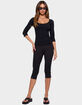 EDIKTED Desi Scoop Neck Three-Quarter Sleeve Top image number 5