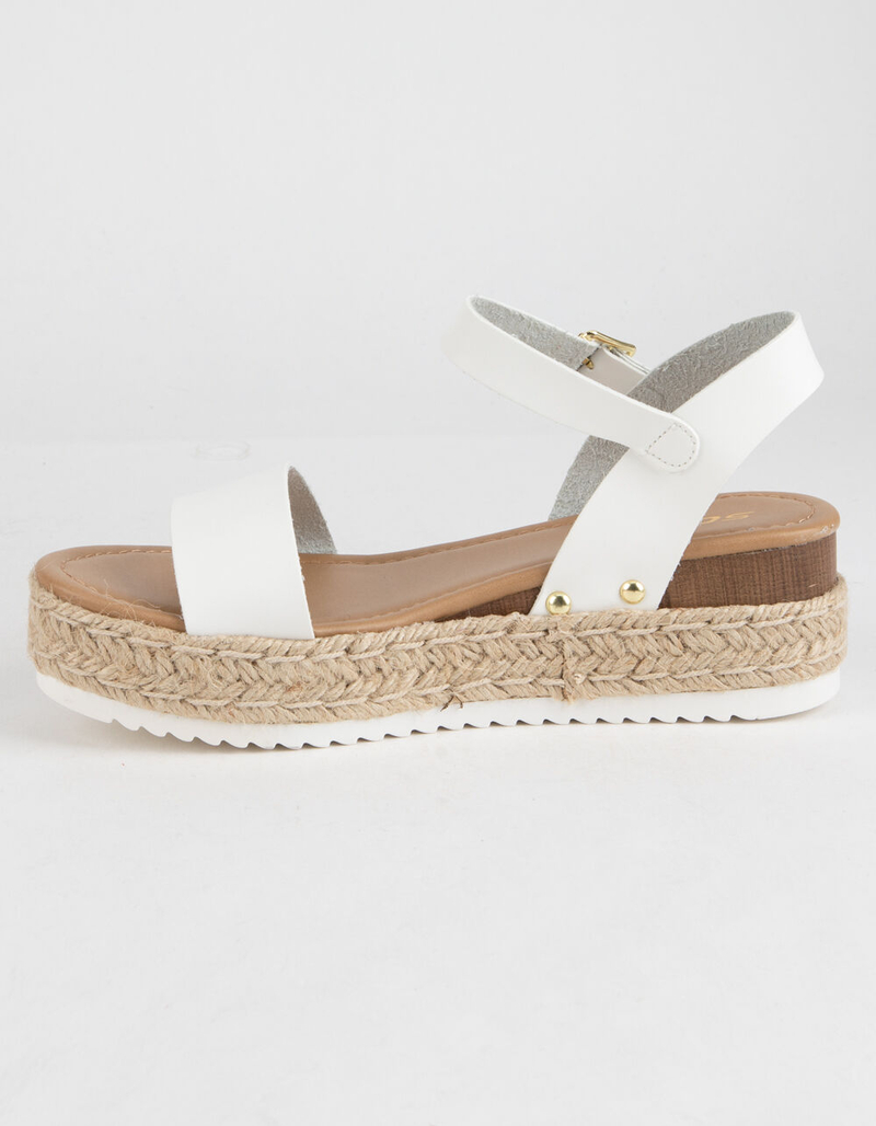SODA Clip Espadrille White Womens Flatform Sandals image number 2