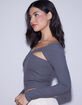 WEST OF MELROSE Off The Shoulder Cut Out Womens Top image number 3