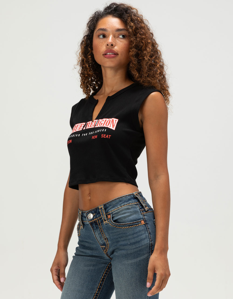 TRUE RELIGION Logo Womens V-Notch Tee image number 2