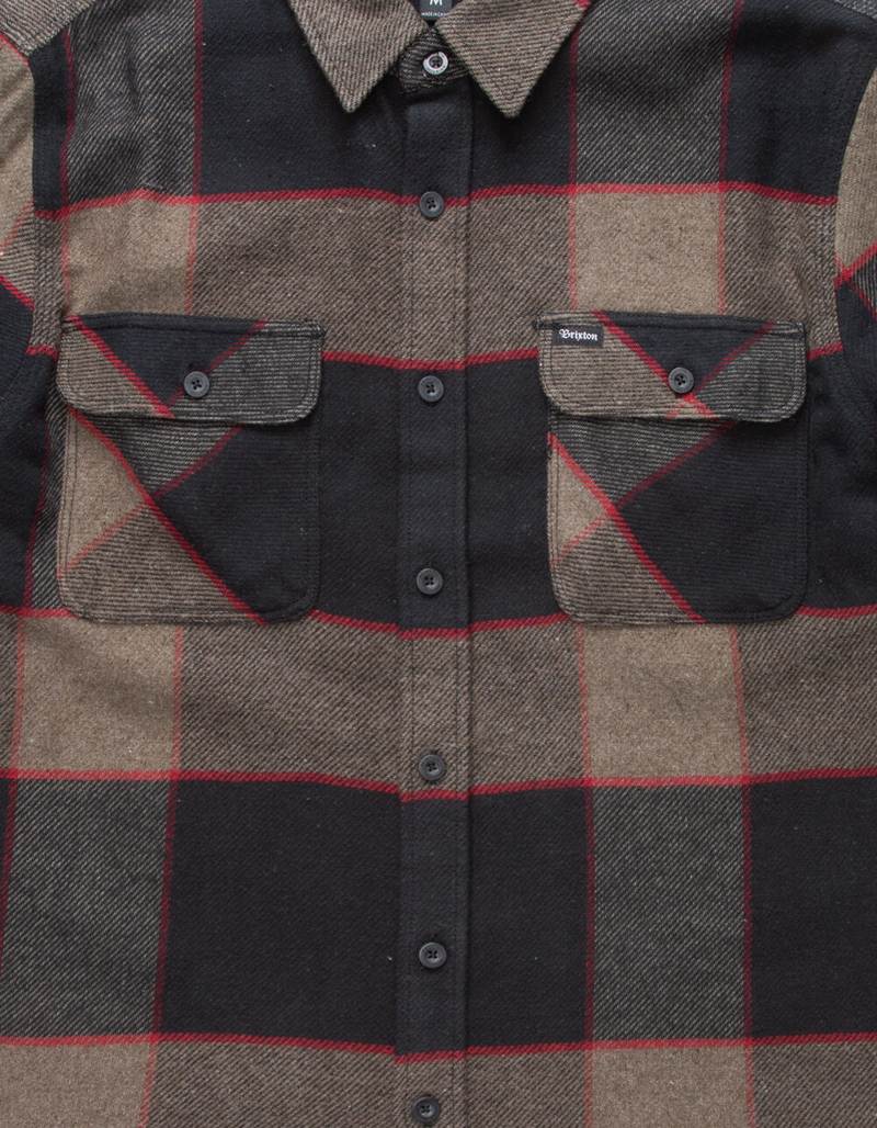 BRIXTON Bowery Charcoal Mens Flannel Shirt image number 1