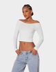 EDIKTED Tahlia V-Neck Off Shoulder Top image number 3