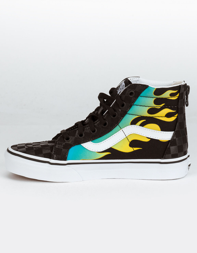 VANS Glow Flame Sk8-Hi Zip Juniors Shoes image number 2