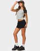 EDIKTED Ziggie Tie Front Denim Mini Skort image number 4