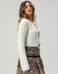 WEST OF MELROSE Fuzzy Tie Front Womens Cardigan image number 3