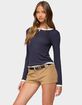 EDIKTED Contrast Layered Look Henley Top image number 2