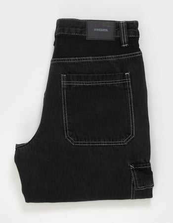 RSQ Mens Contrast Stitch Baggy Cargo Pants Alternative Image