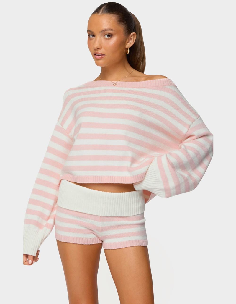 EDIKTED Saphi Striped Oversized Knit Sweater image number 0
