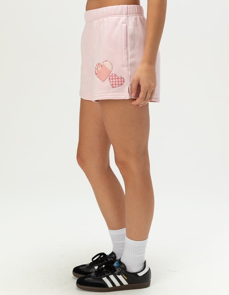 FULL TILT Heart Applique Womens Sweat Shorts image number 3