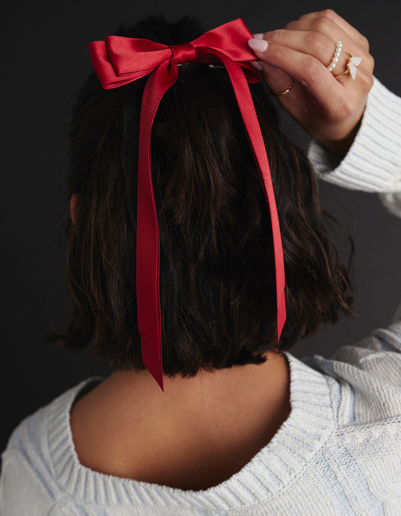 FULL TILT Satin Bow Hair Clip image number 1