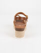 SODA High Ankle Strap Womens Tan Flatform Sandals image number 4
