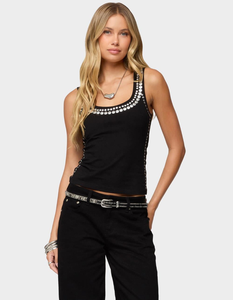 EDIKTED Studded Built In Bra Tank Top image number 0