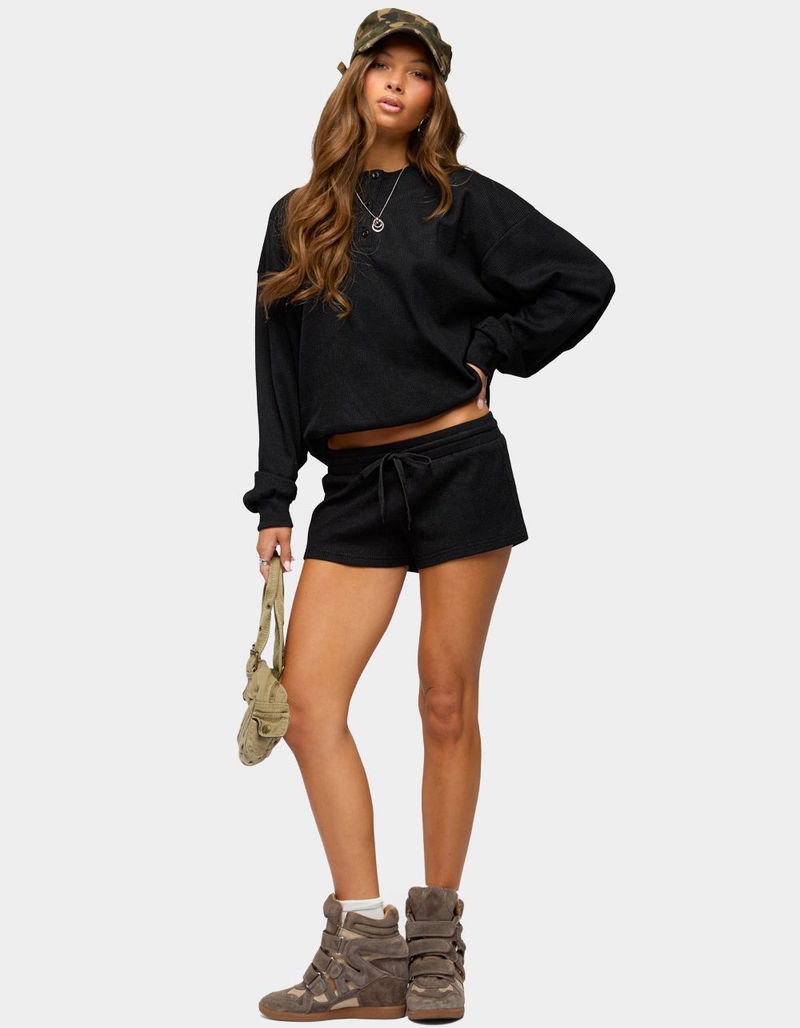 EDIKTED Baila Waffle Henley Top image number 4