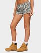 EDIKTED Joyce Camo Low Rise Denim Shorts image number 2