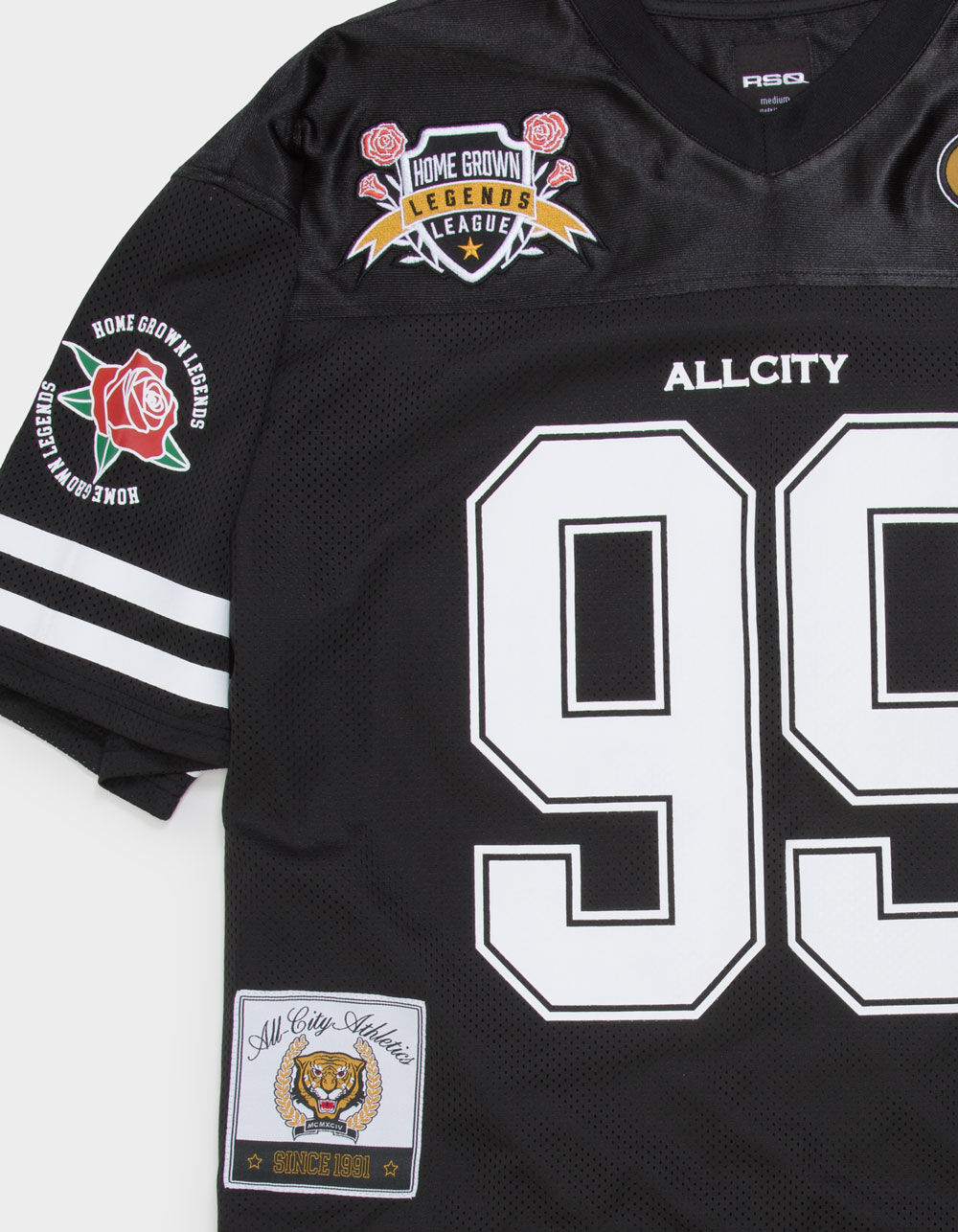 RSQ Mens Baggy Crop Mesh Jersey - BLACK - XXL | Tillys