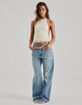 WEST OF MELROSE Lace Trim Womens High Neck Halter Top image number 7