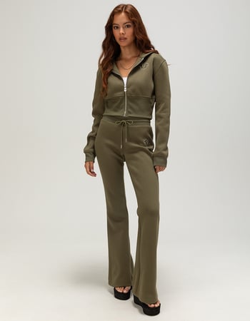 TRUE RELIGION Studded Womens Mid Rise Flare Sweatpants Primary Image