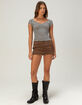 FULL TILT Off The Shoulder Stripe Womens Tee image number 3