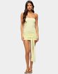 EDIKTED Sonie Tie Waist Strapless Mini Dress image number 1