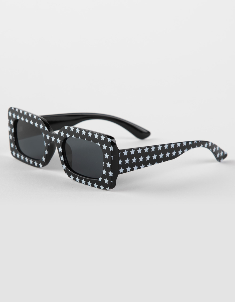 BLUE CROWN Star Print Rectangle Sunglasses image number 0