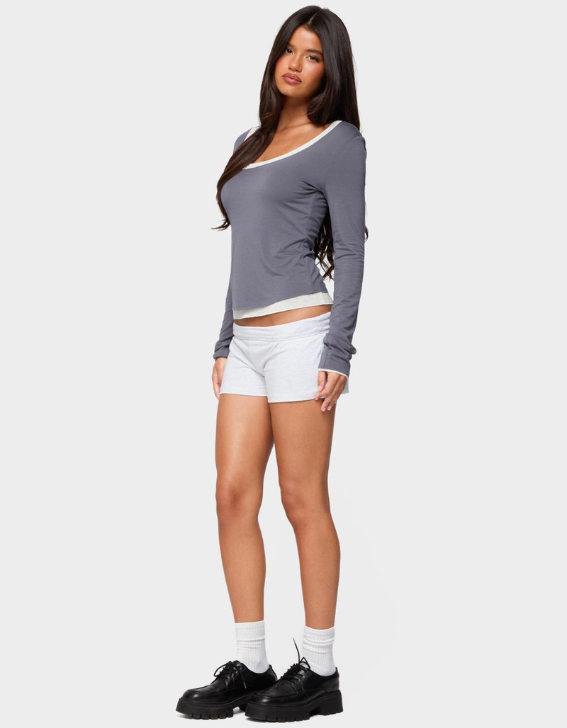 EDIKTED Orella Contrast Layered Long Sleeve Top image number 3