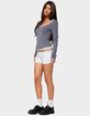 EDIKTED Orella Contrast Layered Long Sleeve Top image number 4