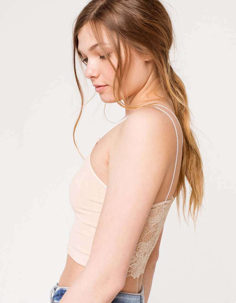 FULL TILT Lace Back Strappy Seamless Womens Nude Cami image number 2