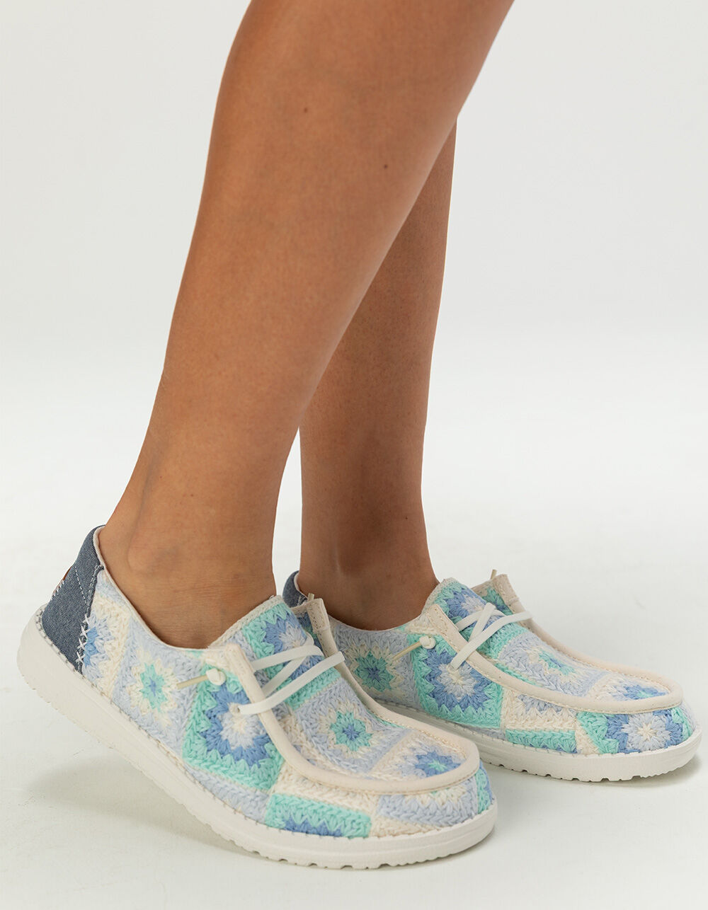 ❀ひろっぺ❀ HEY DUDE Wendy Cottage Crochet Womens Shoes - BLUE | Tillys