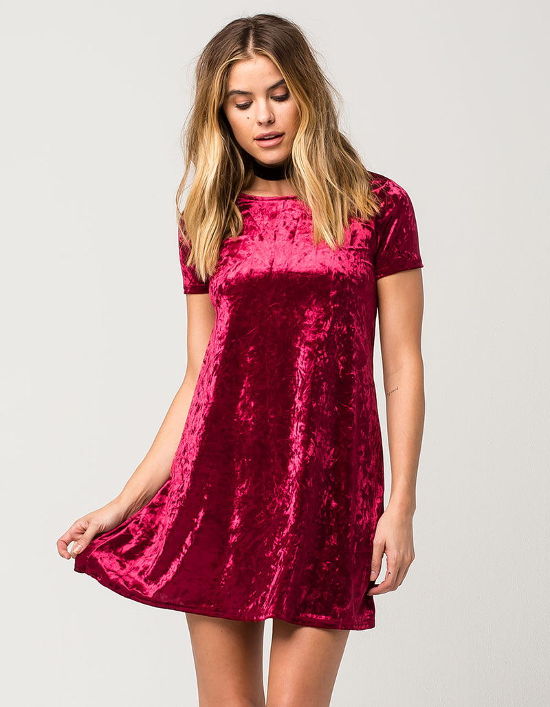 FULL TILT Velvet Tee Dress image number 0