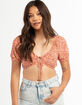 RSQ Womens Double Tie Super Crop Top image number 1