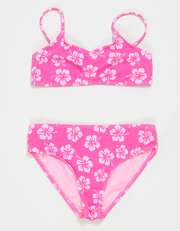 DAMSEL Hibiscus Girls Texture Bralette Bikini Set Primary Image