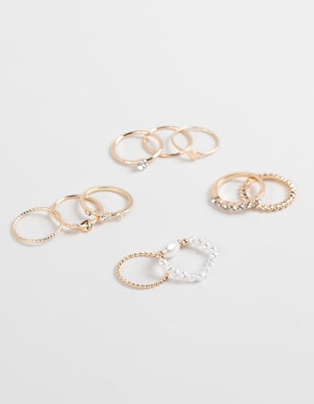 FULL TILT 10 Pack Pearl/Heart Rings Primary Image