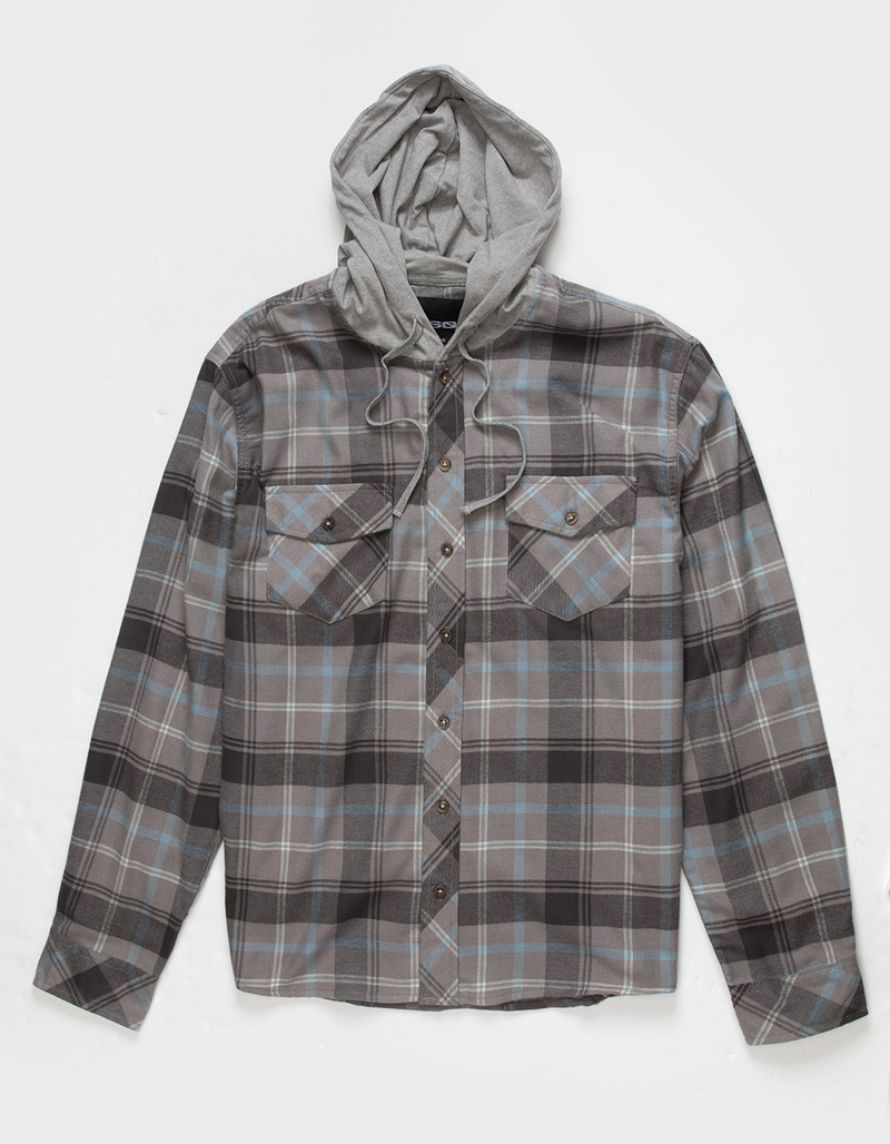 RSQ Mens Plaid Hooded Flannel image number 1