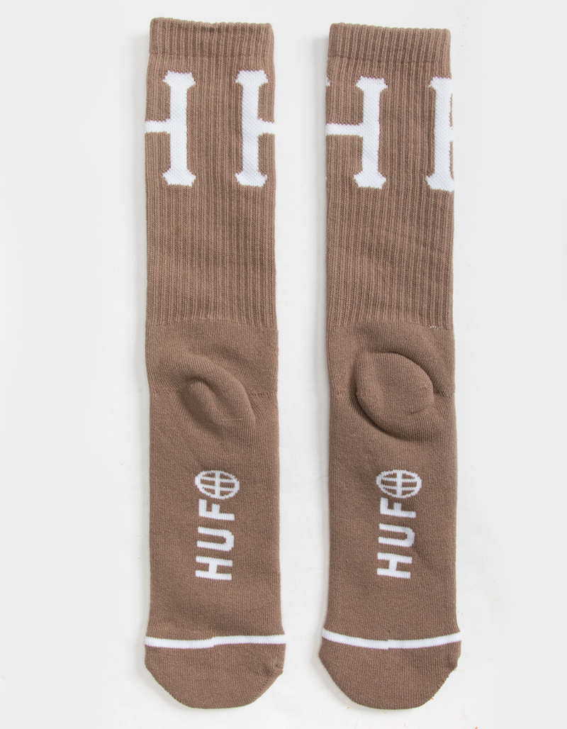 HUF Classic H Mens Brown Crew Socks image number 1