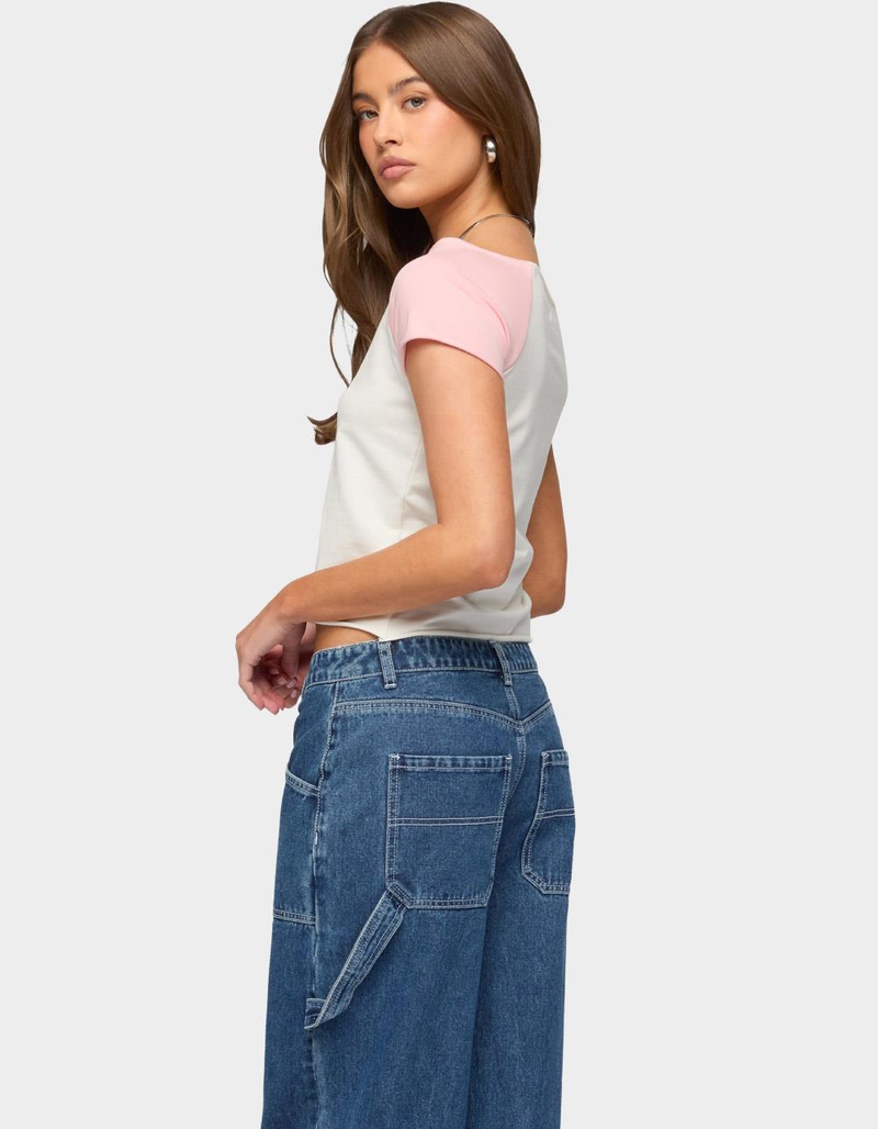 EDIKTED Liva Contrast Raglan Tee image number 2