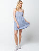 VERY J Plaid Scallop Blue Babydoll Dress image number 4