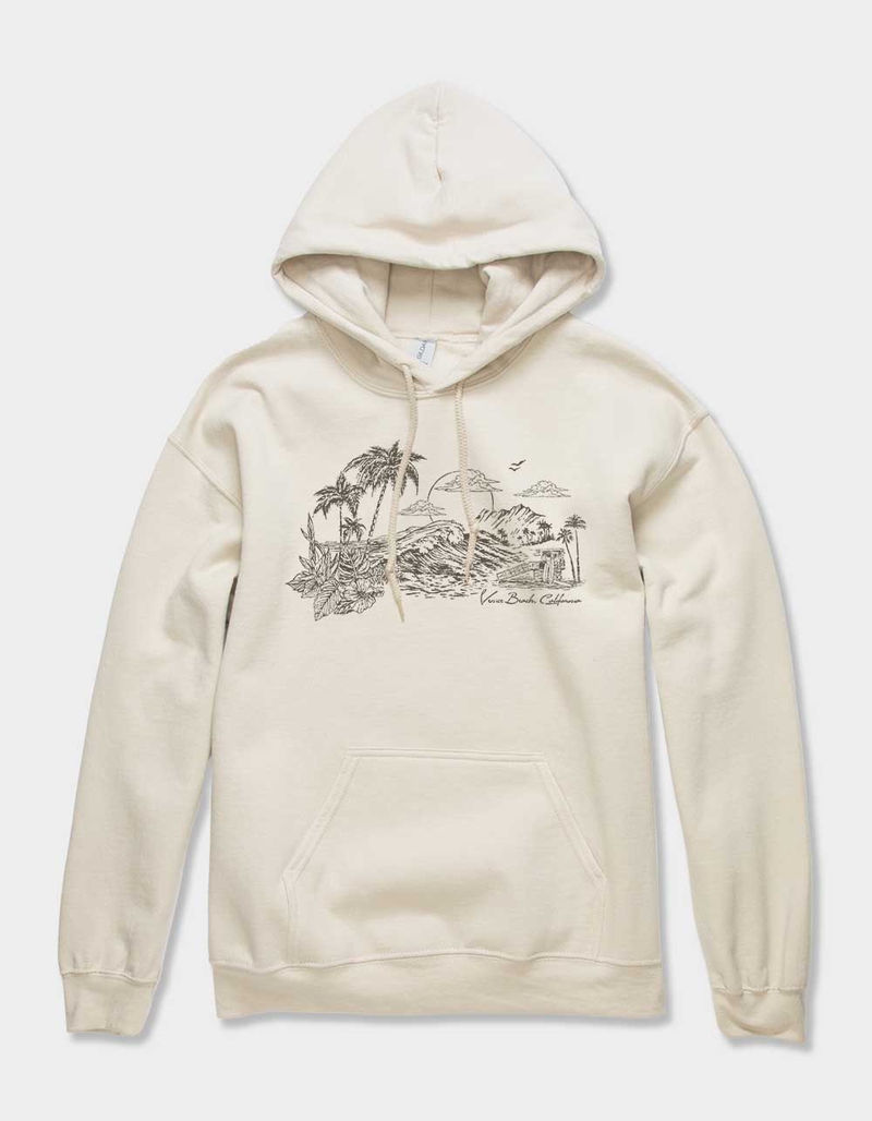 VENICE BEACH Sunset Distressed Unisex Hoodie image number 0