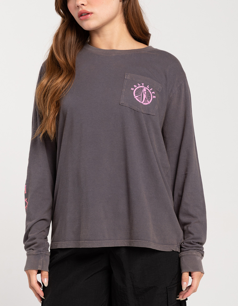 SALT LIFE Peace Love & Sun Womens Boyfriend Long Sleeve Tee image number 1