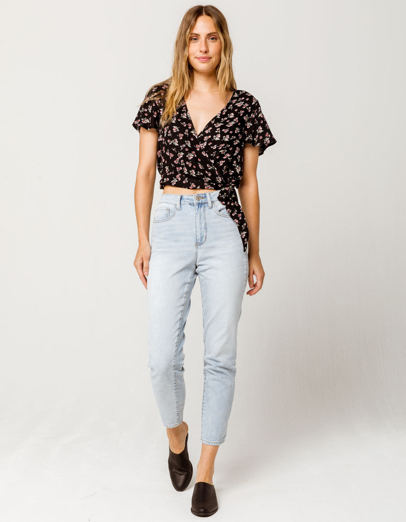 PATRONS OF PEACE Floral Womens Wrap Top image number 3