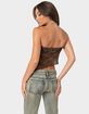 EDIKTED Leopard Printed Sheer Mesh Tube Top image number 5