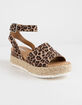SODA Topic Cheetah Womens Espadrille Flatform Sandals image number 1