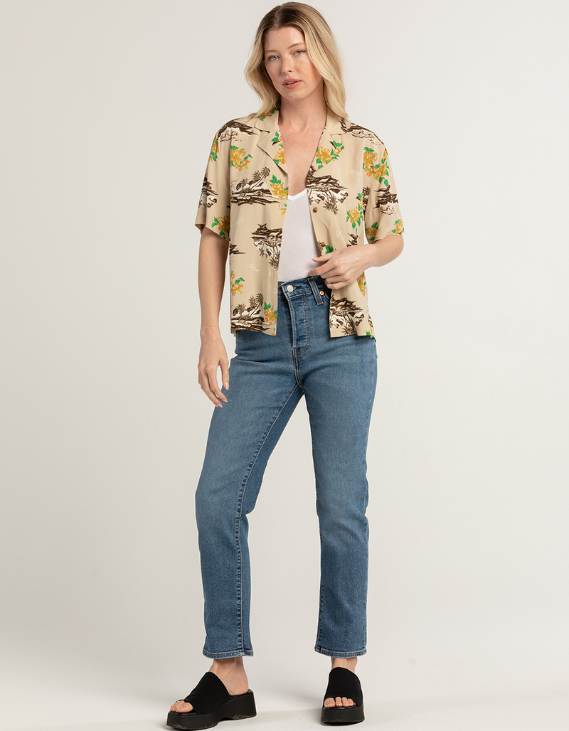 Braxton Ruched Cotton Button-Up