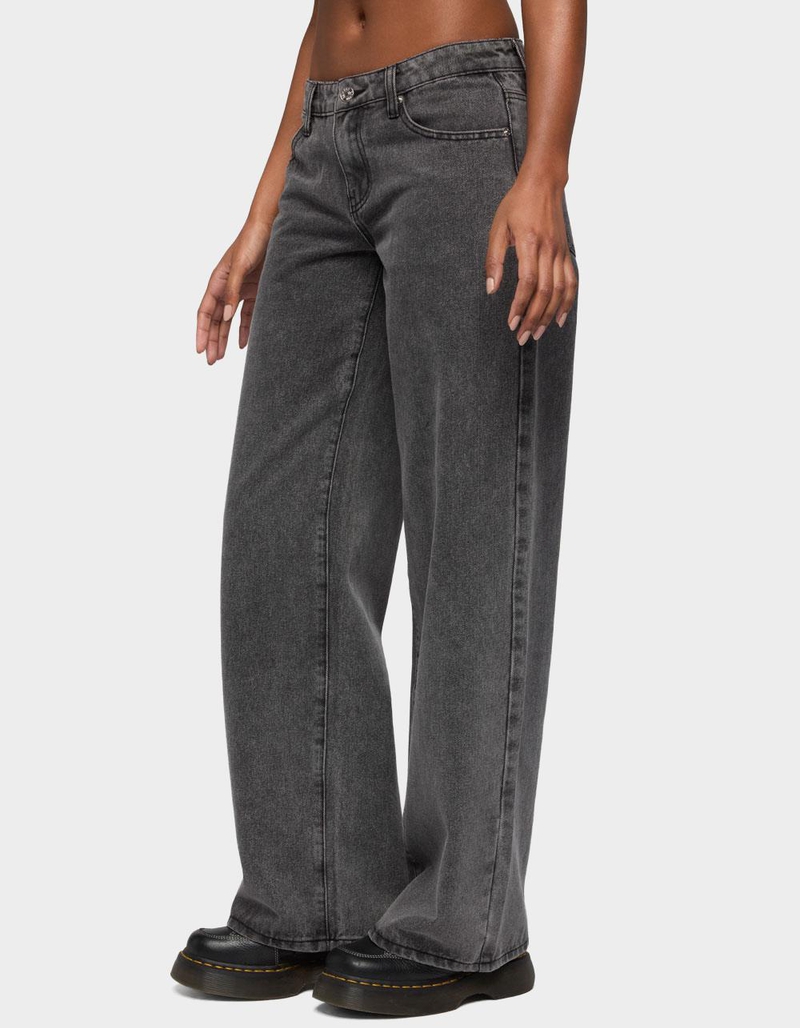 EDIKTED Tall Raelynn Washed Low Rise Baggy Jeans image number 1