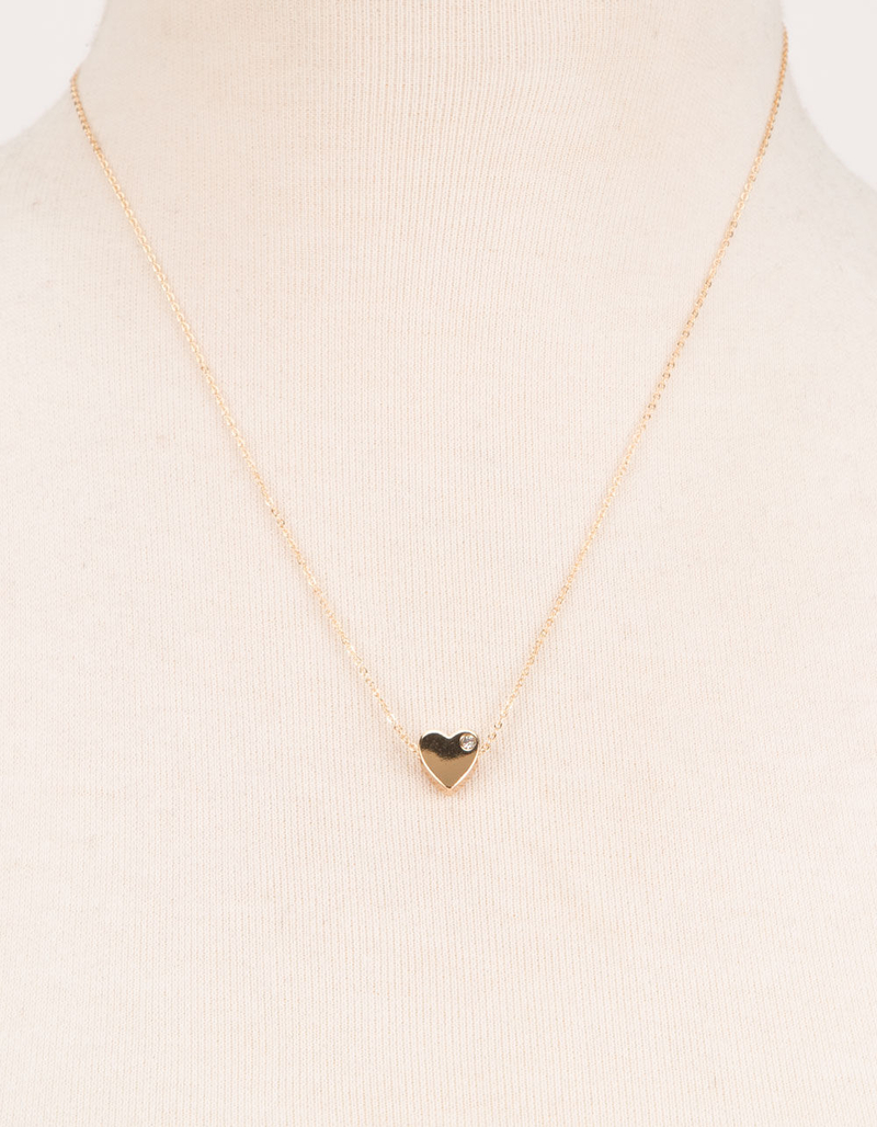 FULL TILT Rhinestone Heart Necklace image number 1