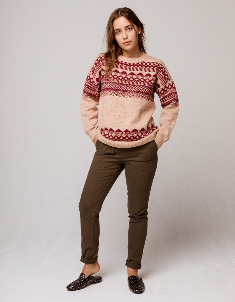 SKY AND SPARROW Fair Isle Womens Tunic Sweater image number 3