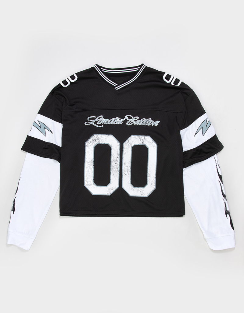 RSQ Mens Mesh Long Sleeve 2fer Boxy Jersey image number 0