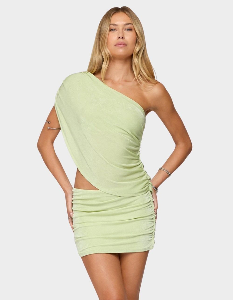 EDIKTED Fiora One Shoulder Cutout Mini Dress image number 0