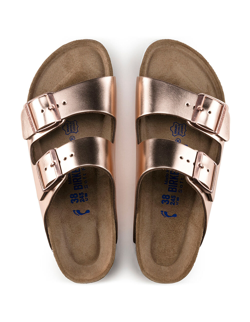 BIRKENSTOCK Arizona Soft Footbed Womens Metallic Copper Sandals image number 1